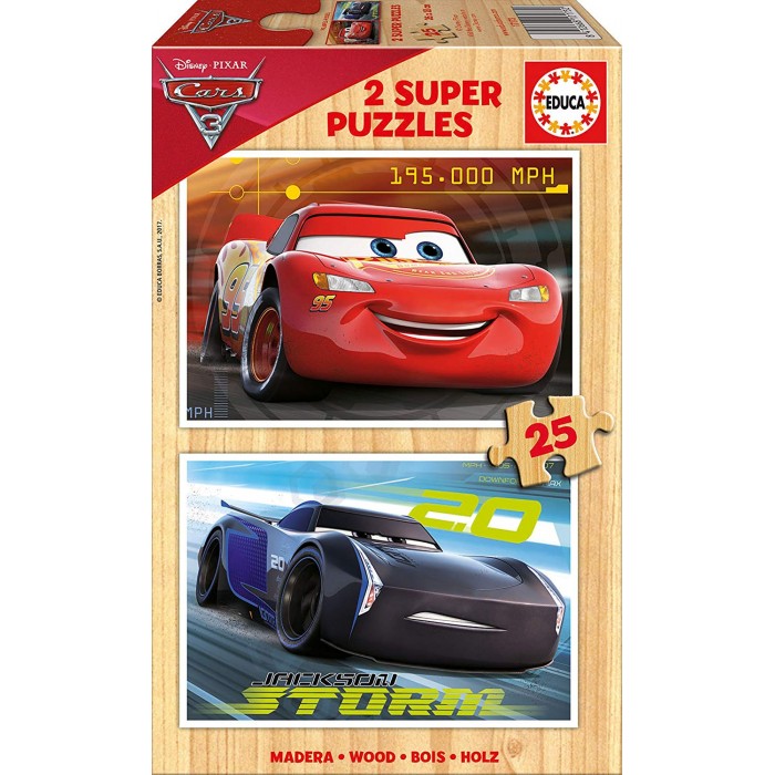 2 drvene puzzle - Cars