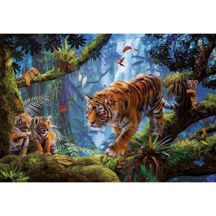Puzzle Tigar na drvetu