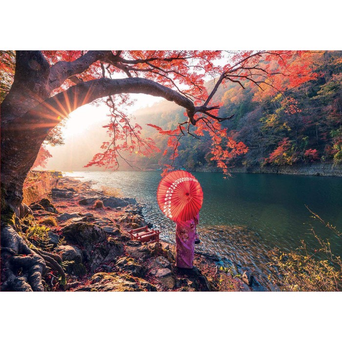 Puzzle Sunrise in Katsura River, Japan