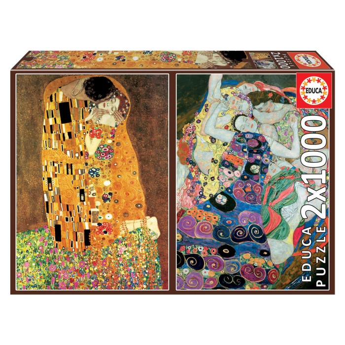 2 puzzle - The Kiss + The Maiden. Gustav Klimt