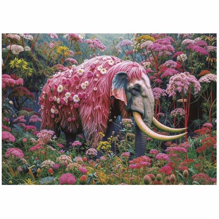 Puzzle Floral Elephant