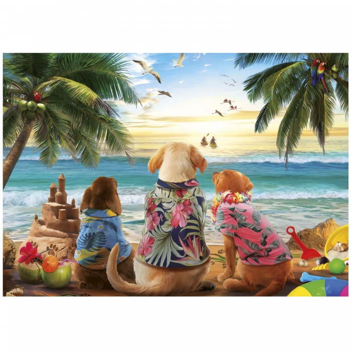 Puzzle Dogs on the beach