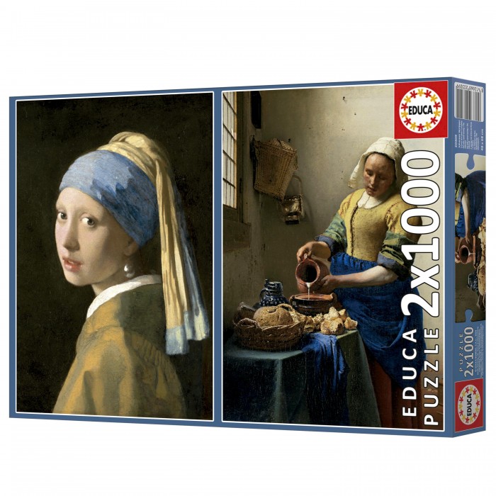 2 puzzle - Girl with a Pearl Earring & The Milkmaid. Johannes Vermeer