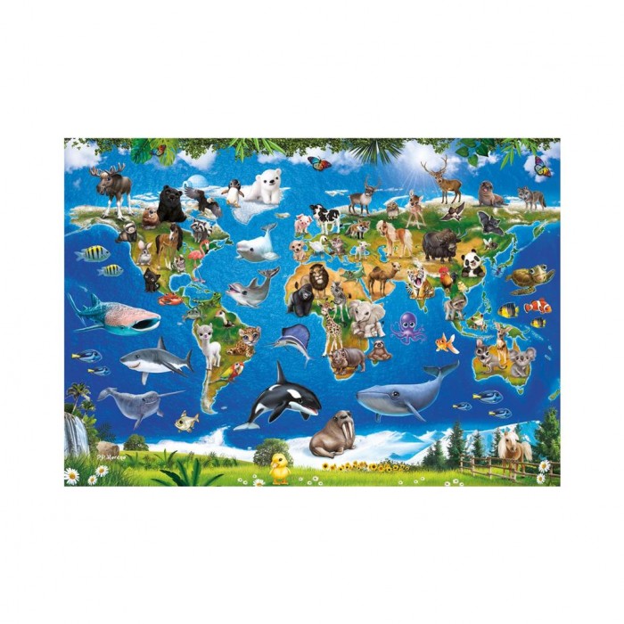 Puzzle XXL dijelovi - Životinjska karta
