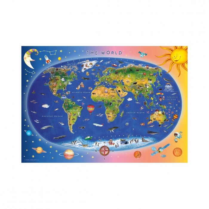 Puzzle XXL dijelovi - Karta svijeta (na engleskom)