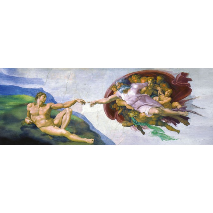 Panorama puzzle - Museum Series - Stvaranje Adama, Michelangelo, 1511