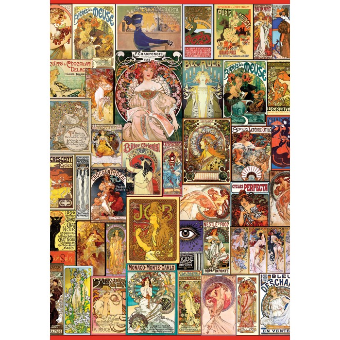 Puzzle Art Nouveau Poster Collage