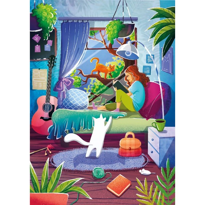 Puzzle Djevojčica i mačke