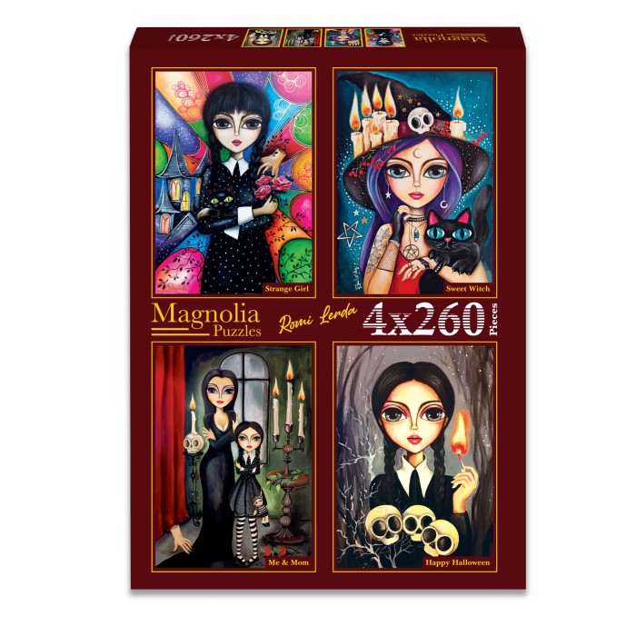 4 puzzle - Romi Lerda - Strange Girl - Sweet Witch - Me & Mom - Happy Halloween