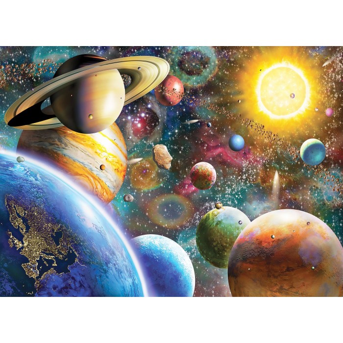 Puzzle Planets in Space