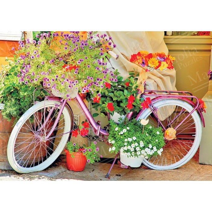 Puzzle Bicycle with Flowers