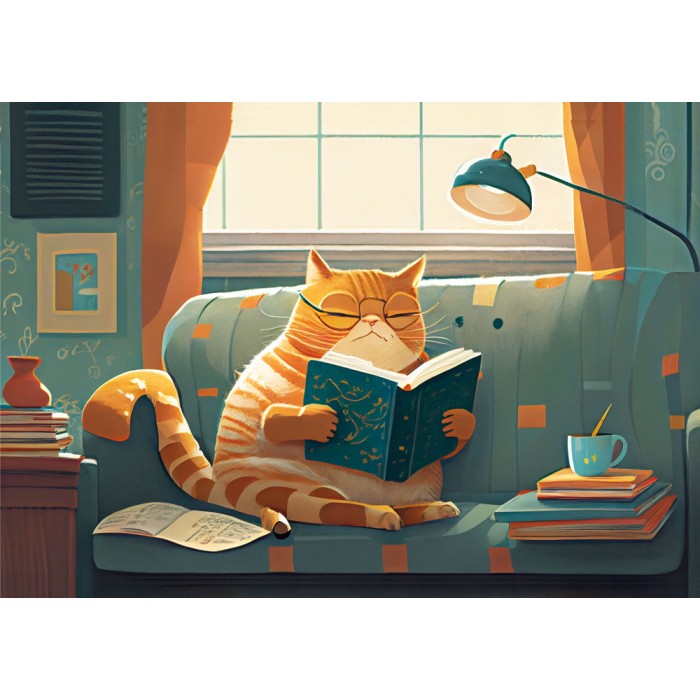 Puzzle Cat & Books
