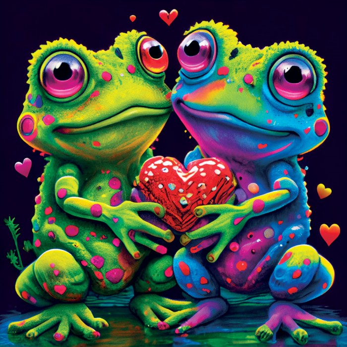 Puzzle Frogs In Love