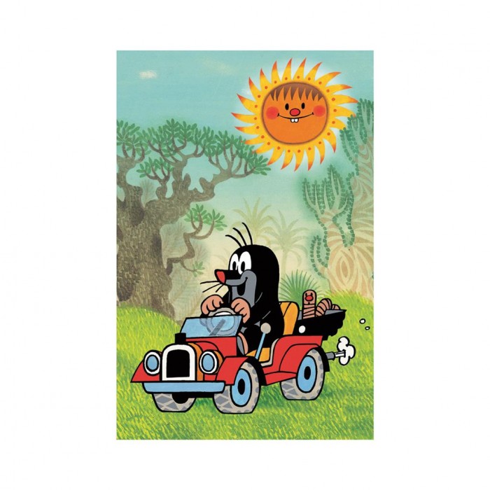 Mini puzzle - Mali krtić: Crveni auto