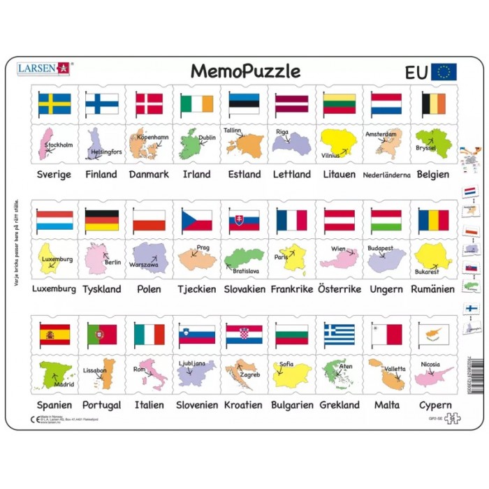 Puzzle s okvirom - MemoPuzzle (na švedskom)