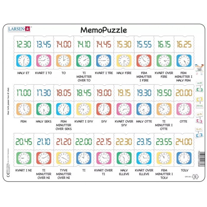 Puzzle s okvirom - MemoPuzzle (na danskom)
