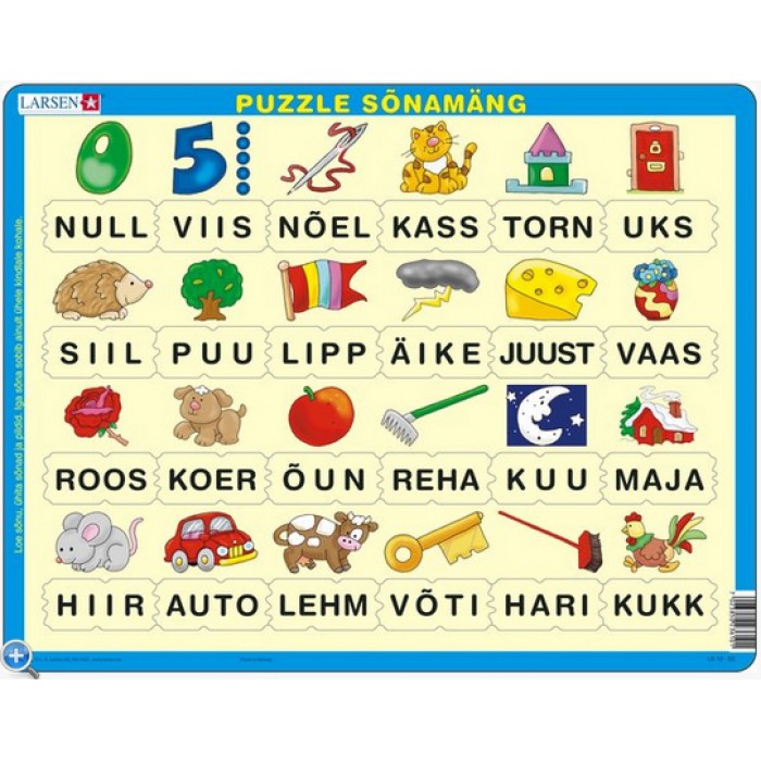 Puzzle s okvirom - Učimo čitati (na estonskom)