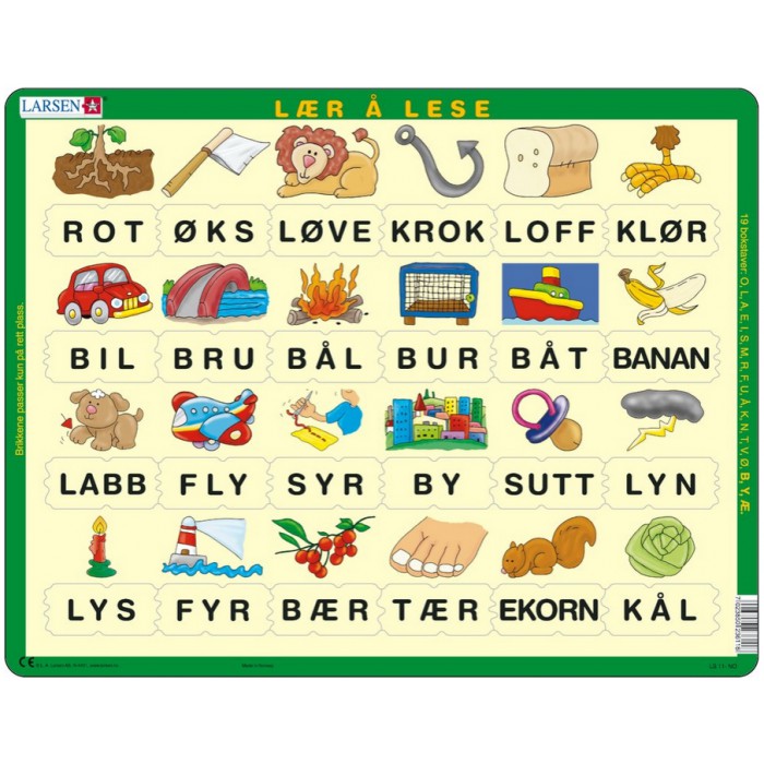 Puzzle s okvirom - Učimo čitati norveški 3