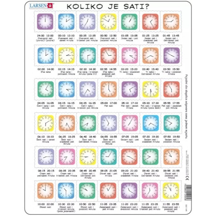 Puzzle s okvirom - Clock-Puzzle (na hrvatskom)